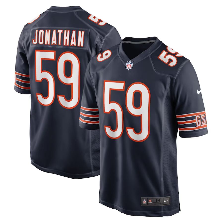 Men Chicago Bears 59 Kingsley Jonathan Nike Navy Game Player NFL Jersey